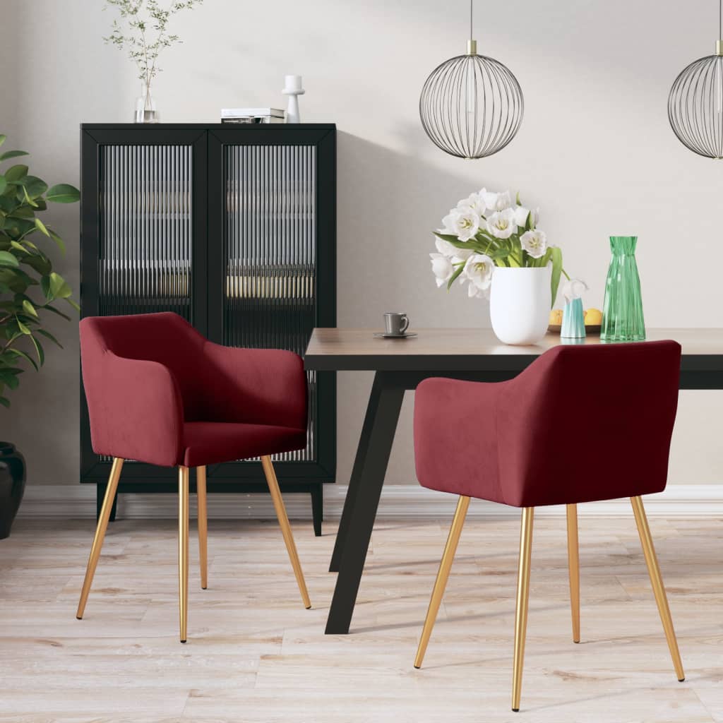 vidaXL Eetkamerstoelen 2 st fluweel blauw