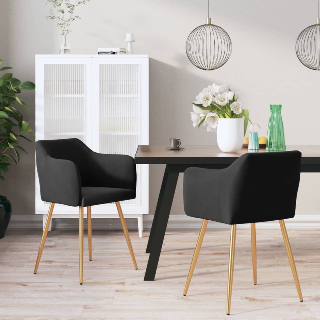 vidaXL Eetkamerstoelen 2 st fluweel blauw