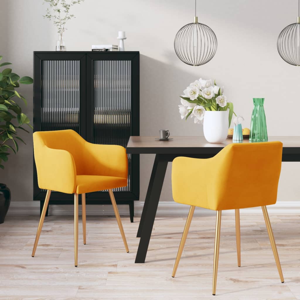 vidaXL Eetkamerstoelen 2 st fluweel blauw