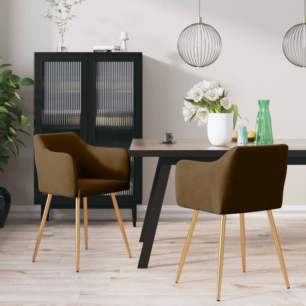 vidaXL Eetkamerstoelen 2 st fluweel blauw
