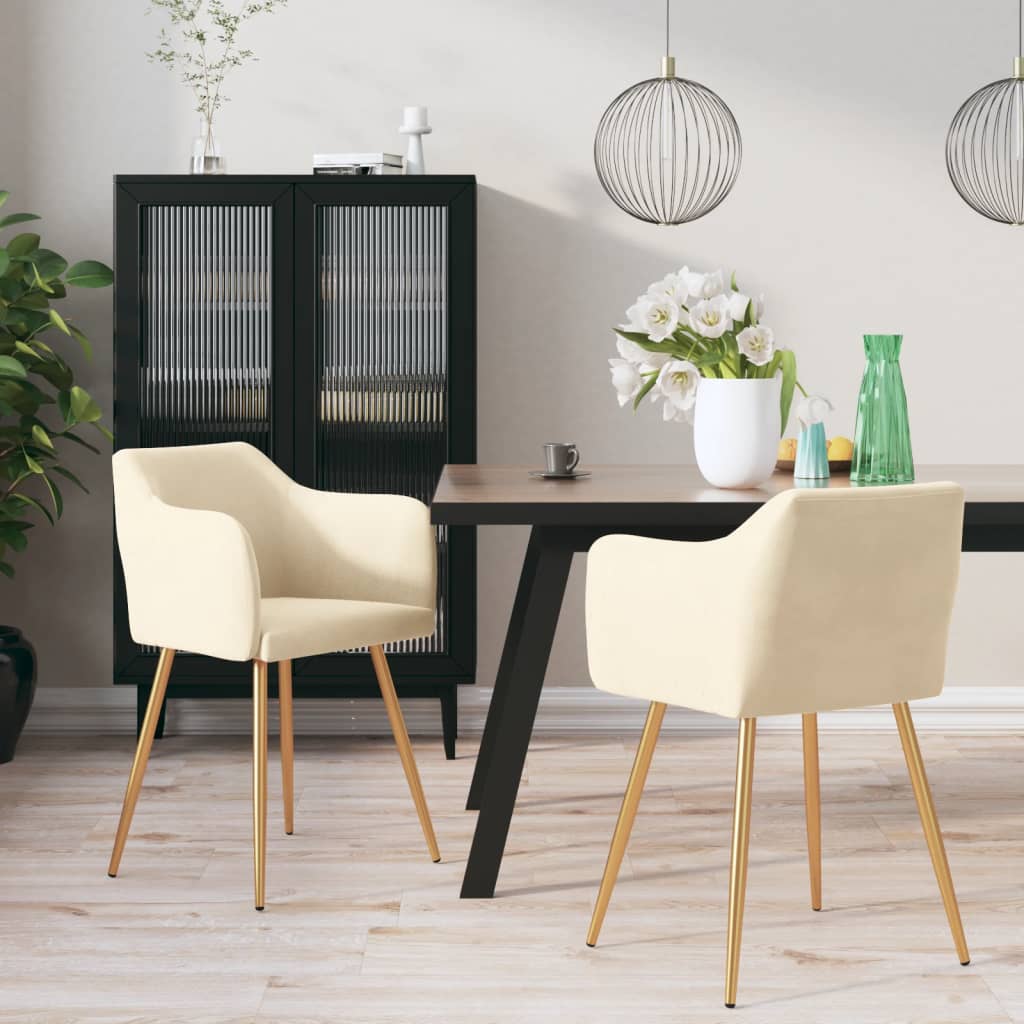 vidaXL Eetkamerstoelen 2 st fluweel blauw