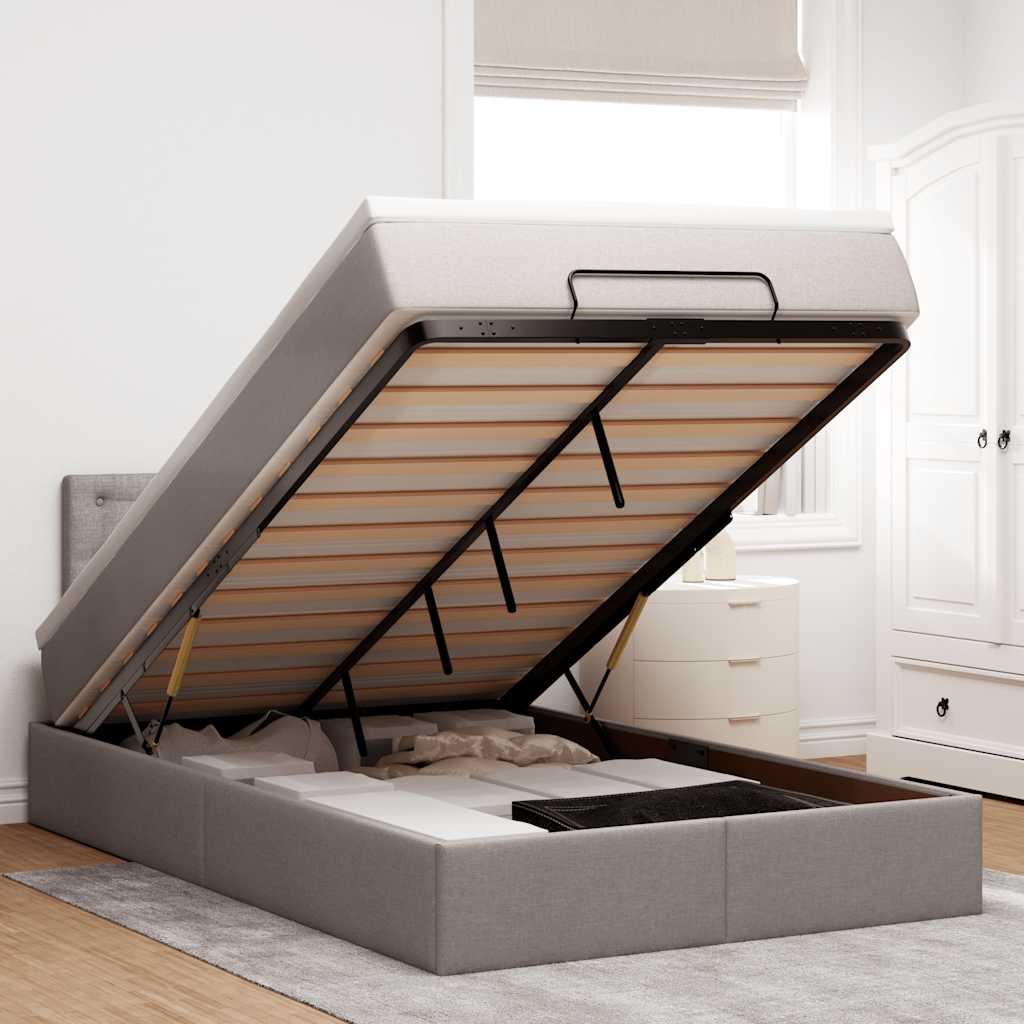vidaXL Bed met matras 90x200 cm stof zwart