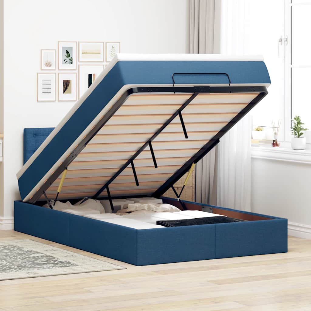 vidaXL Bed met matras 90x200 cm stof zwart