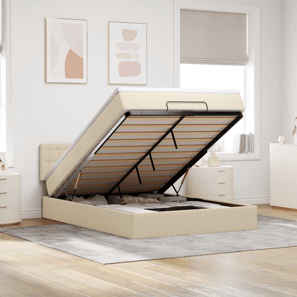 vidaXL Bed met matras 90x200 cm stof zwart