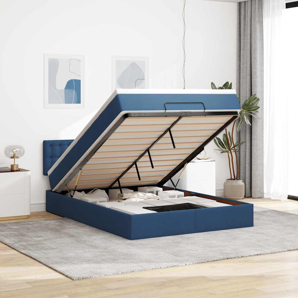 vidaXL Bed met matras 90x200 cm stof zwart
