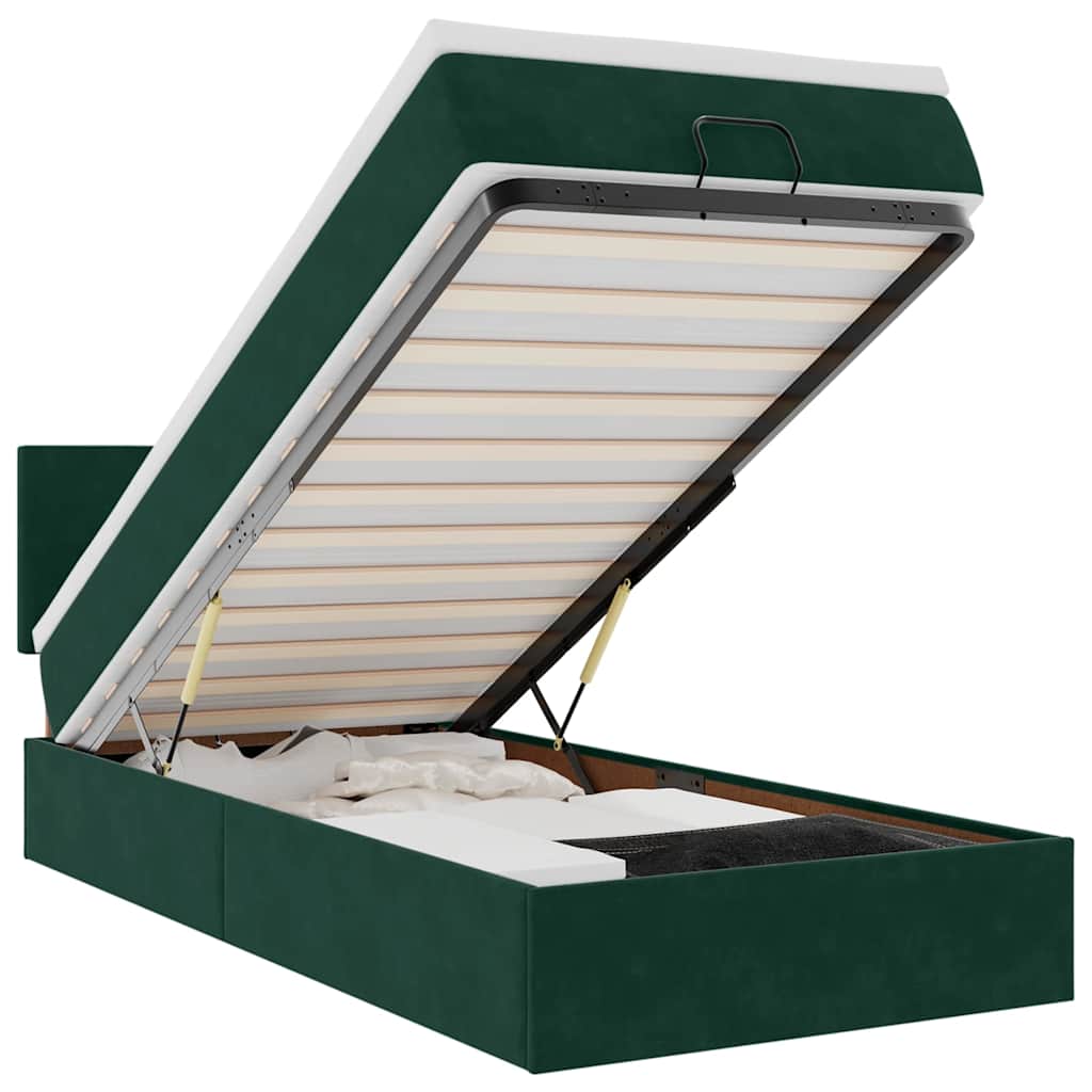 vidaXL Ottoman bed met matras 100x200 cm fluweel zwart