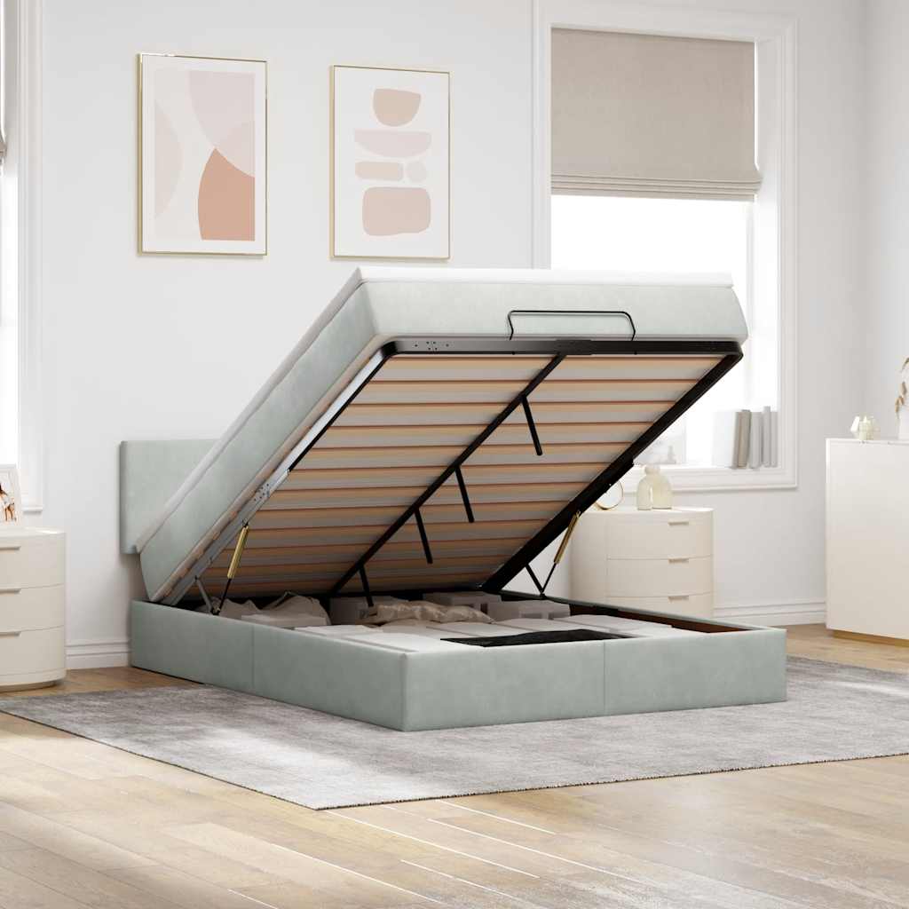 vidaXL Ottoman bed met matras 100x200 cm fluweel zwart