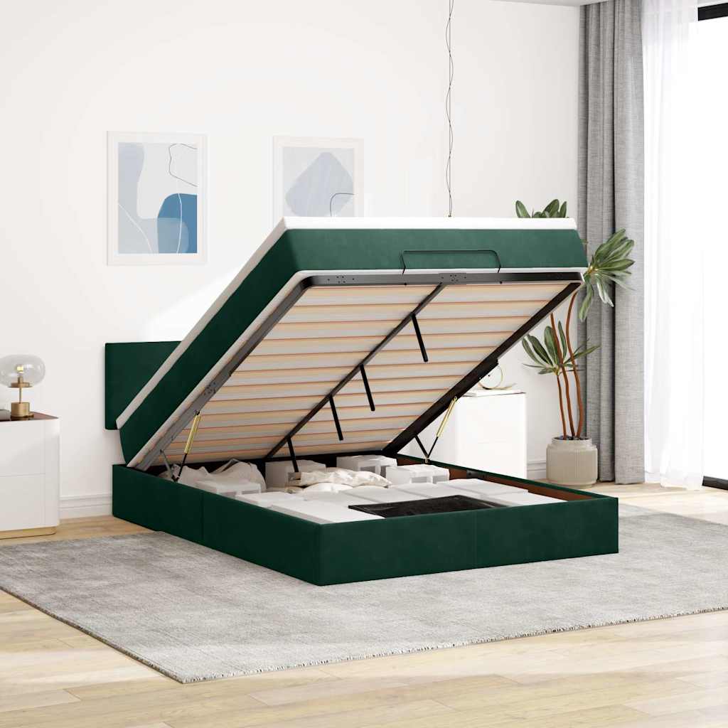vidaXL Ottoman bed met matras 100x200 cm fluweel zwart