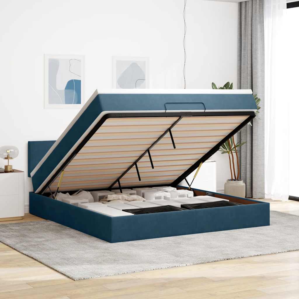 vidaXL Ottoman bed met matras 100x200 cm fluweel zwart