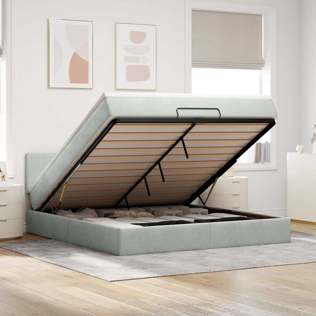 vidaXL Ottoman bed met matras 100x200 cm fluweel zwart