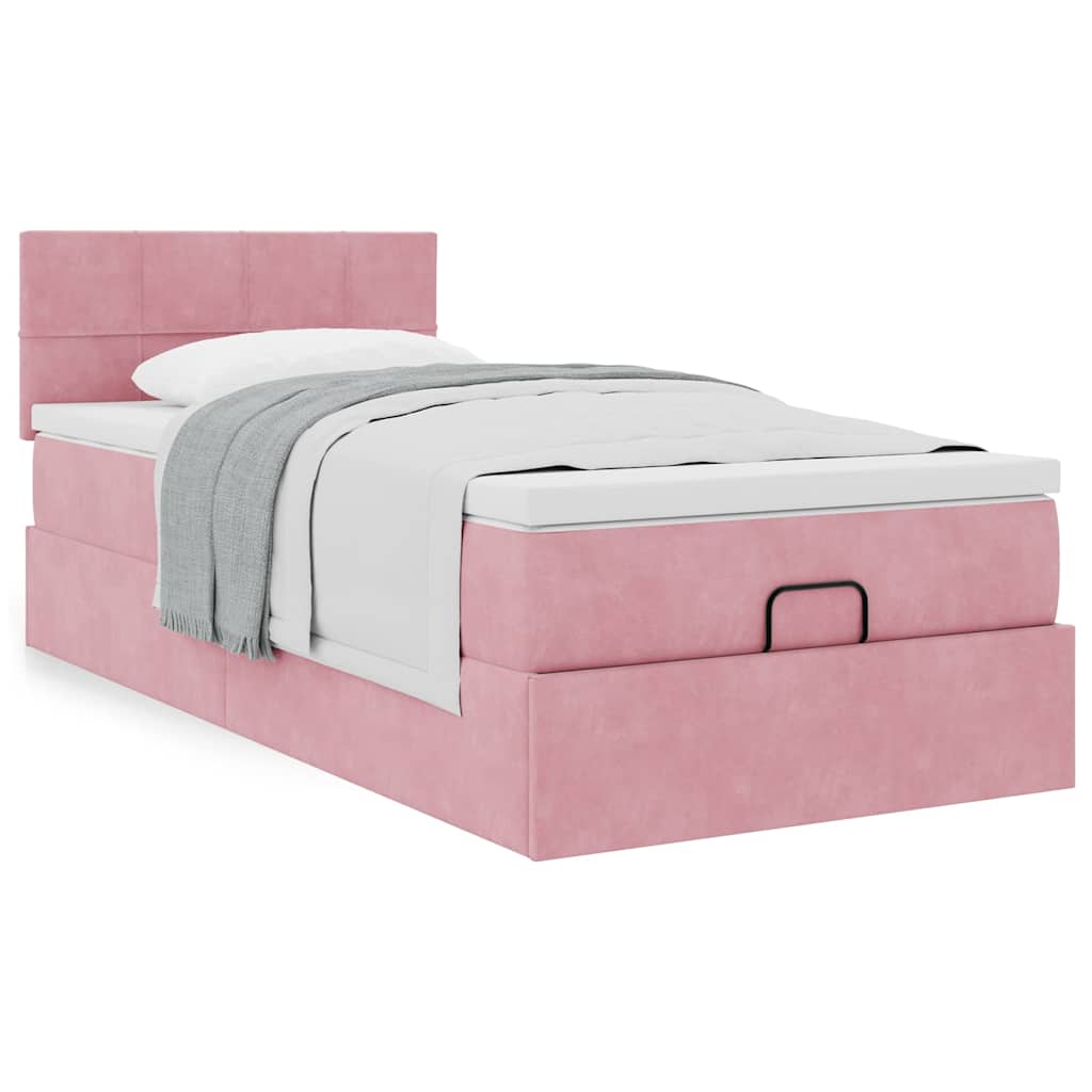 vidaXL Ottoman bed met matras 100x200 cm fluweel zwart