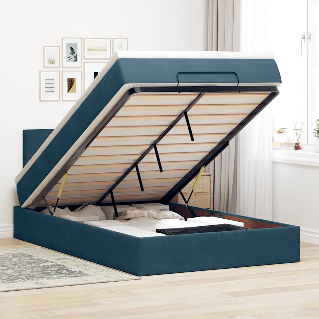 vidaXL Ottoman bed met matras 100x200 cm fluweel zwart