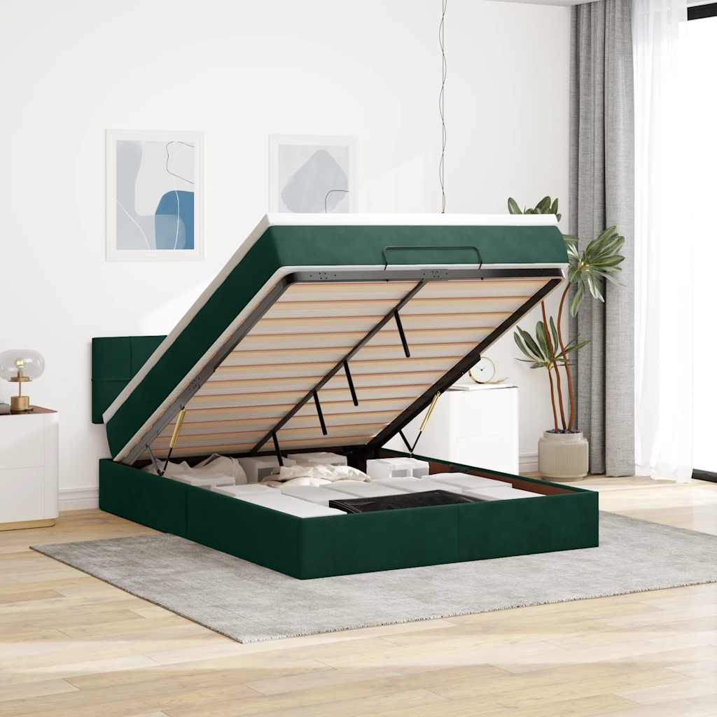vidaXL Ottoman bed met matras 100x200 cm fluweel zwart