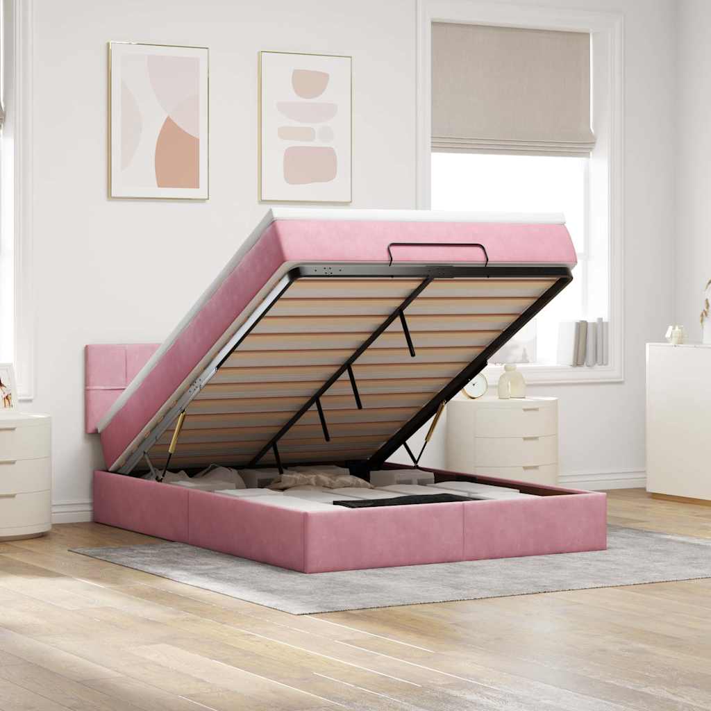 vidaXL Ottoman bed met matras 100x200 cm fluweel zwart