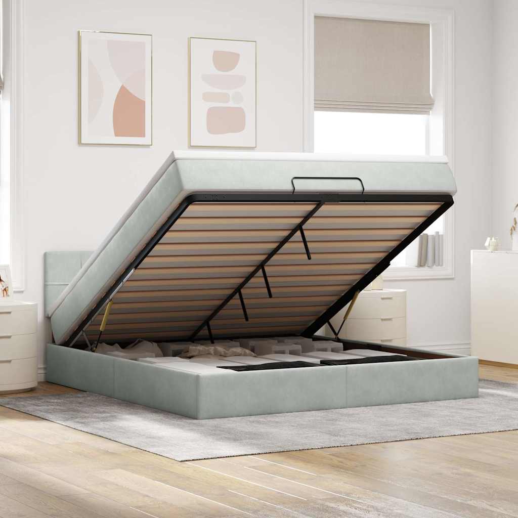 vidaXL Ottoman bed met matras 100x200 cm fluweel zwart