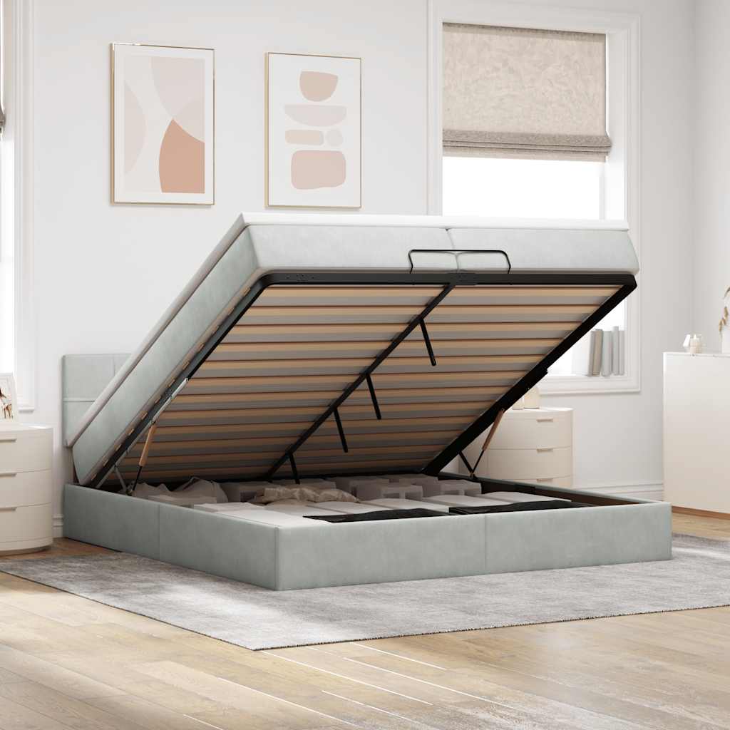 vidaXL Ottoman bed met matras 100x200 cm fluweel zwart