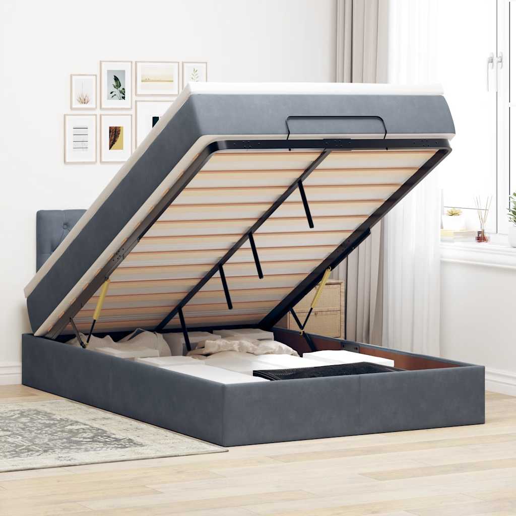vidaXL Ottoman bed met matras 100x200 cm fluweel zwart