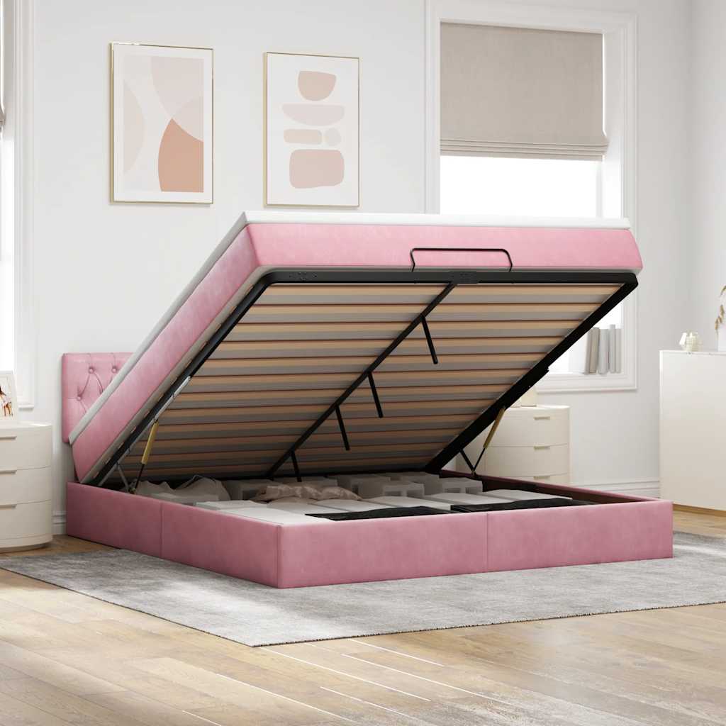 vidaXL Ottoman bed met matras 100x200 cm fluweel zwart