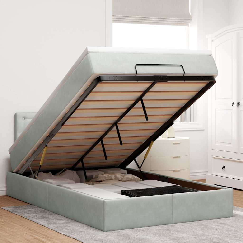 vidaXL Ottoman bed met matras 100x200 cm fluweel zwart