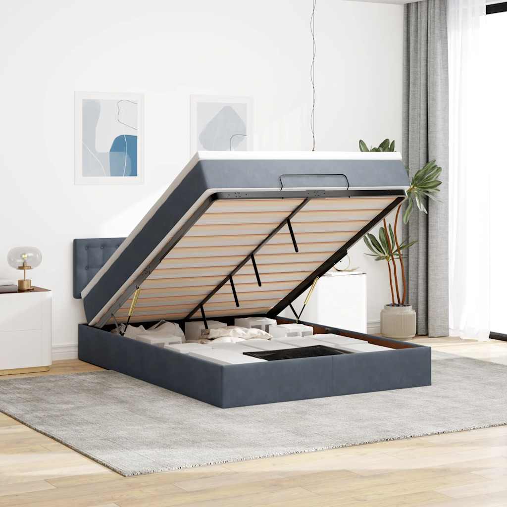 vidaXL Ottoman bed met matras 100x200 cm fluweel zwart