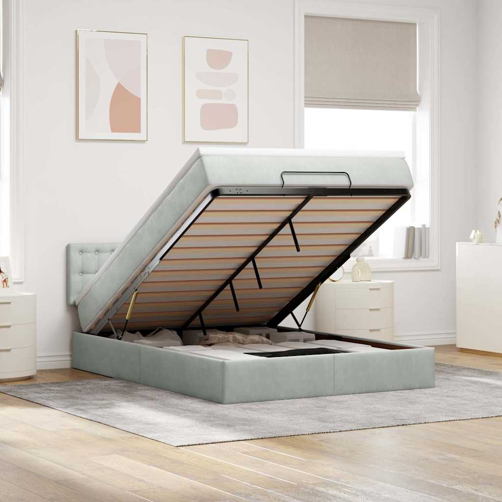 vidaXL Ottoman bed met matras 100x200 cm fluweel zwart