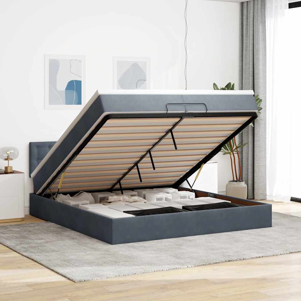 vidaXL Ottoman bed met matras 100x200 cm fluweel zwart