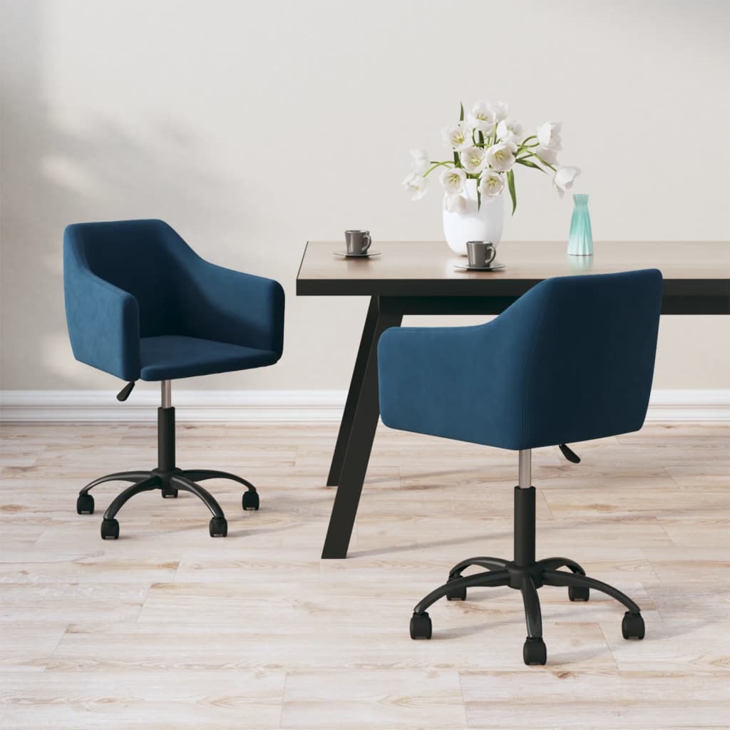 vidaXL Eetkamerstoelen draaibaar 2 st fluweel donkergrijs