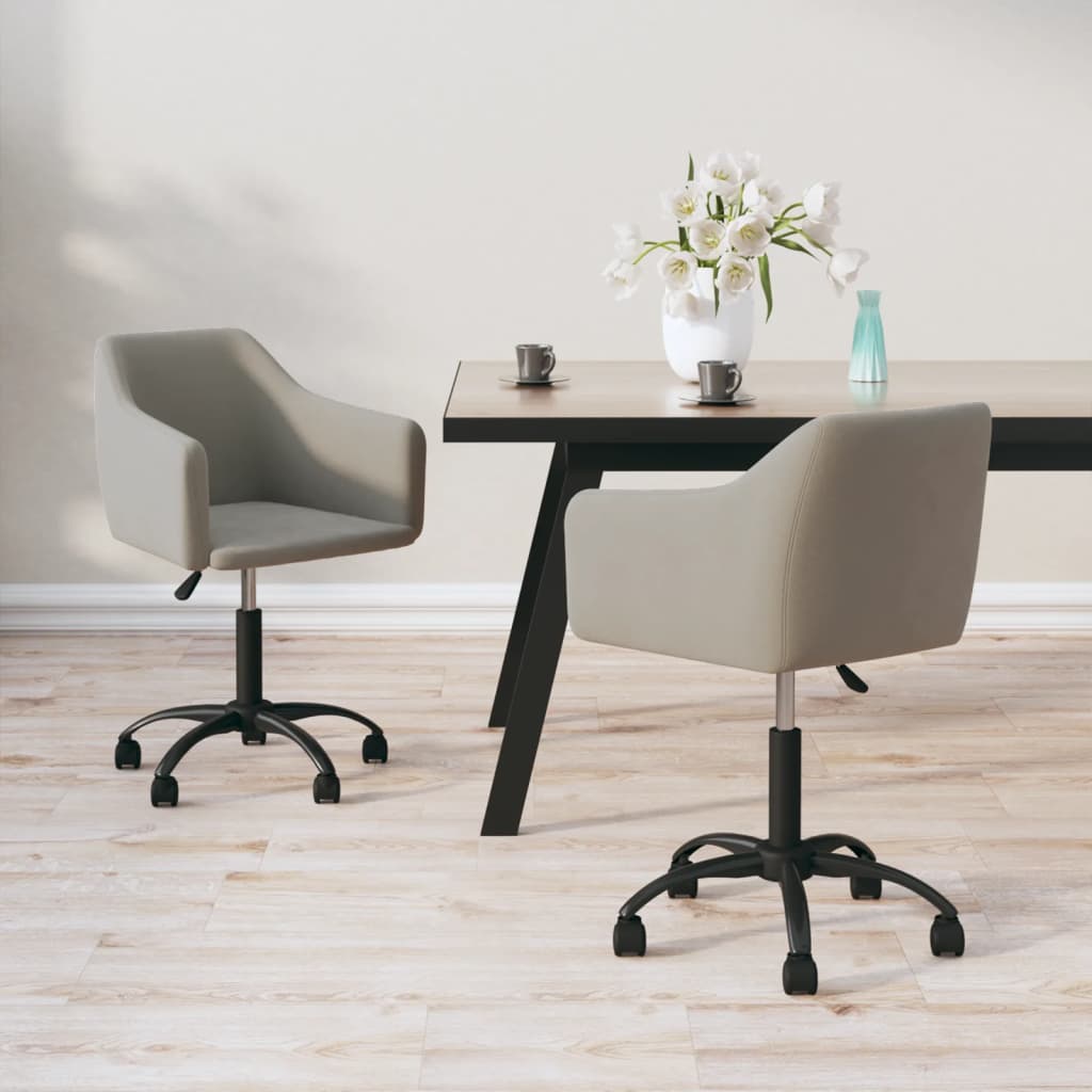 vidaXL Eetkamerstoelen draaibaar 2 st fluweel donkergrijs