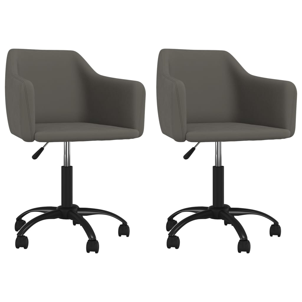 vidaXL Eetkamerstoelen draaibaar 2 st fluweel donkergrijs