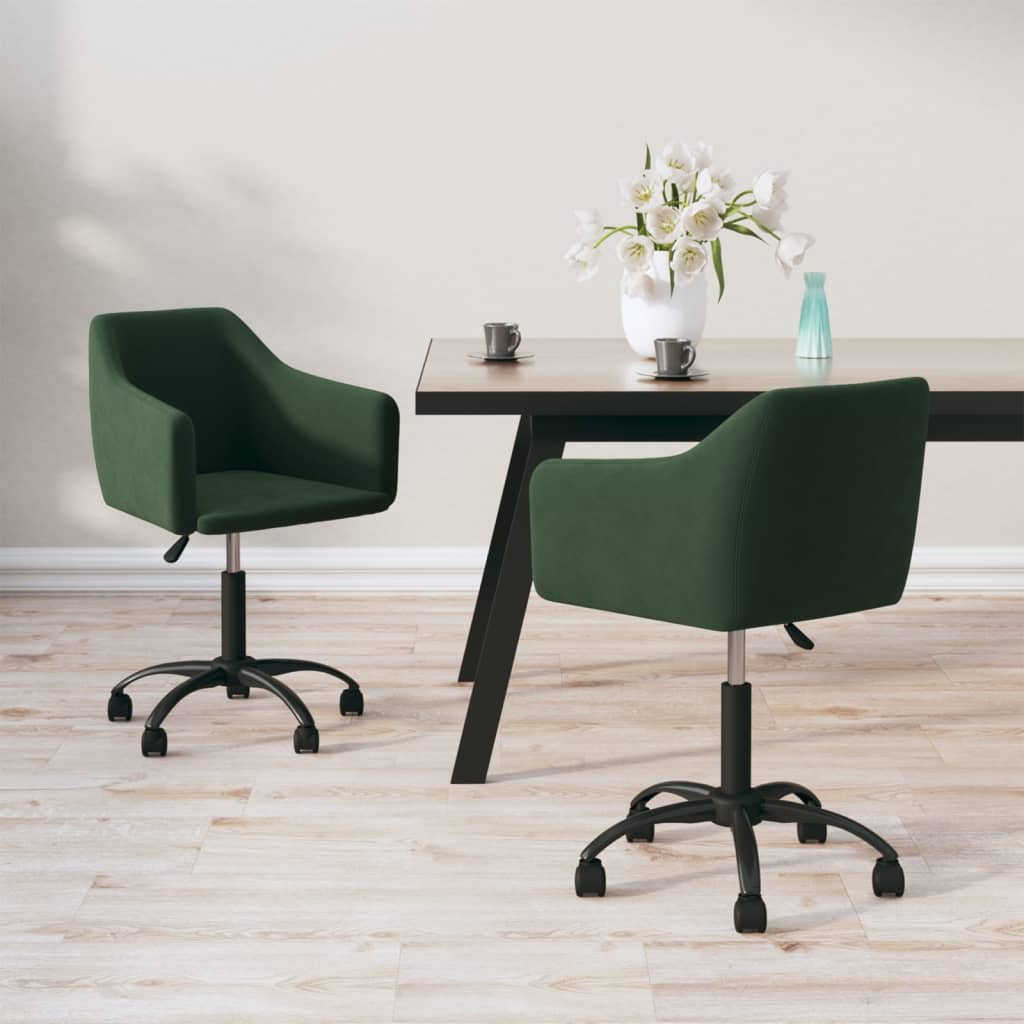vidaXL Eetkamerstoelen draaibaar 2 st fluweel donkergrijs