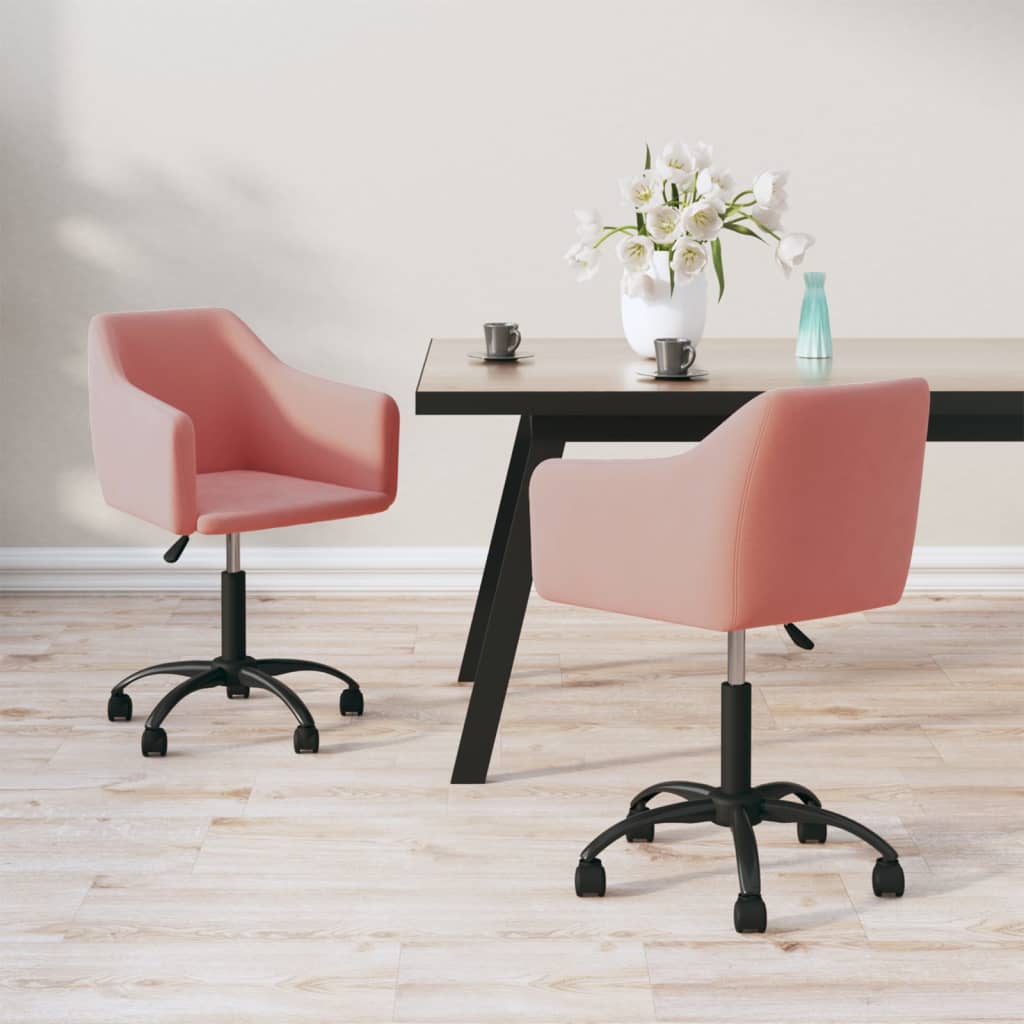 vidaXL Eetkamerstoelen draaibaar 2 st fluweel donkergrijs