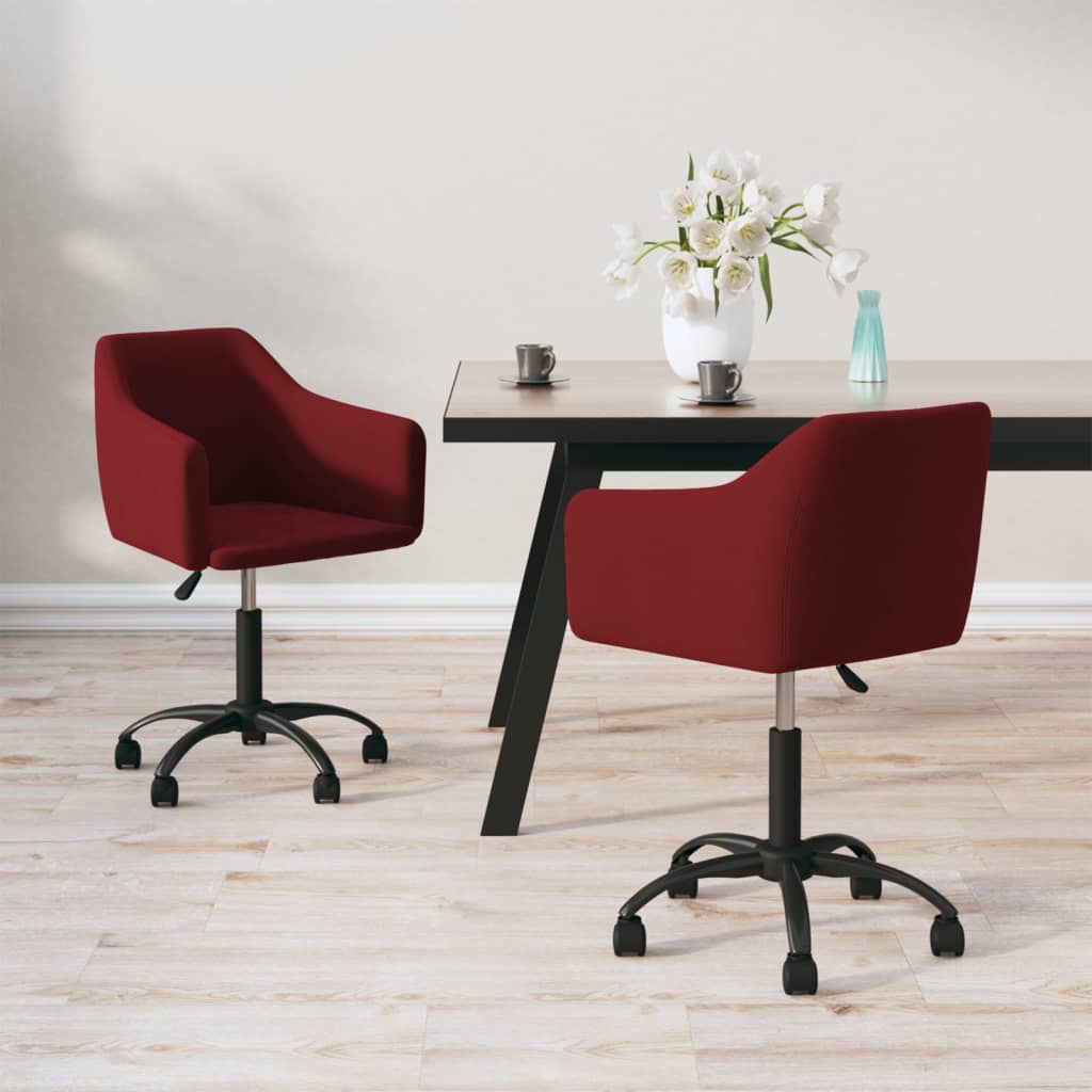 vidaXL Eetkamerstoelen draaibaar 2 st fluweel donkergrijs