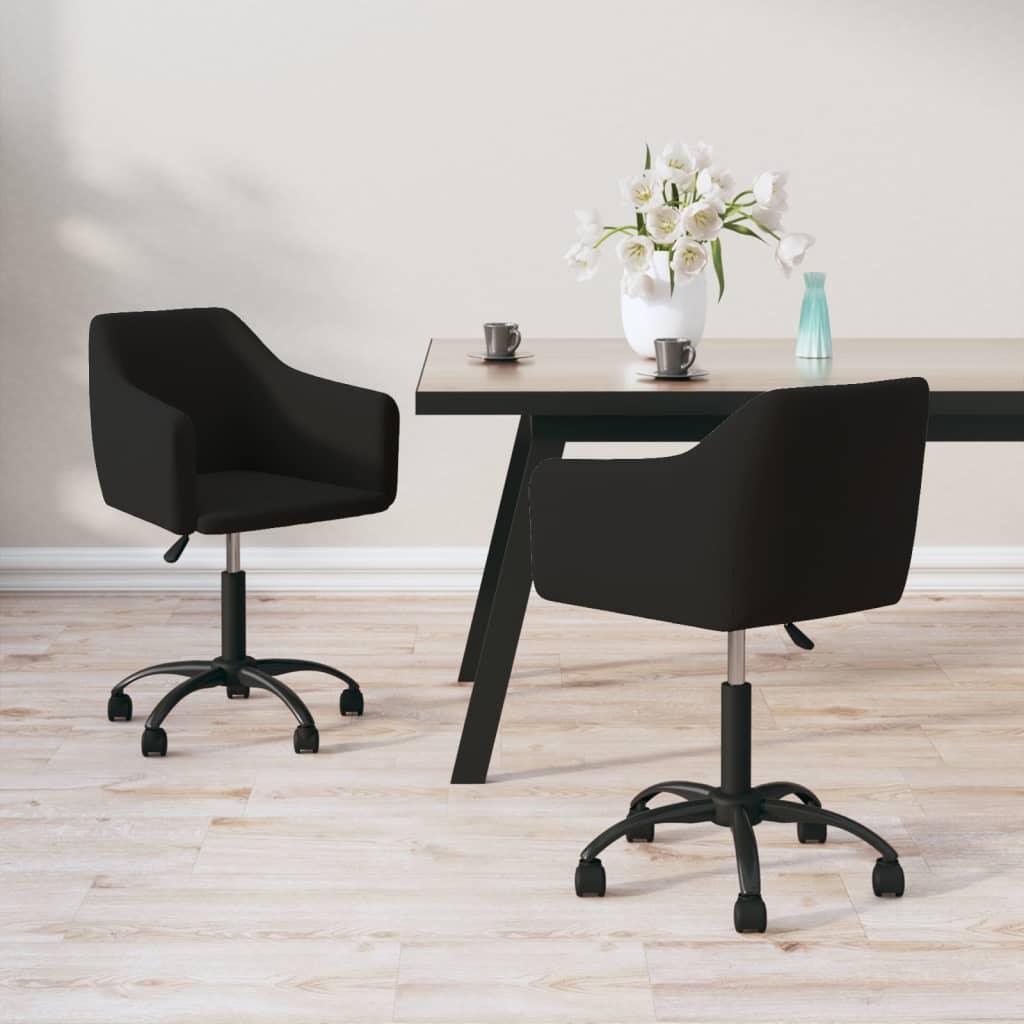 vidaXL Eetkamerstoelen draaibaar 2 st fluweel donkergrijs