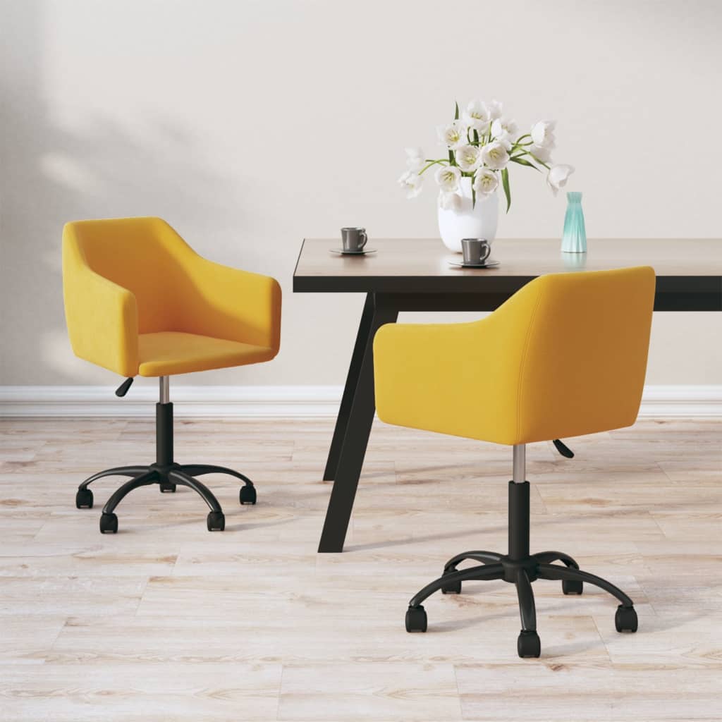 vidaXL Eetkamerstoelen draaibaar 2 st fluweel donkergrijs