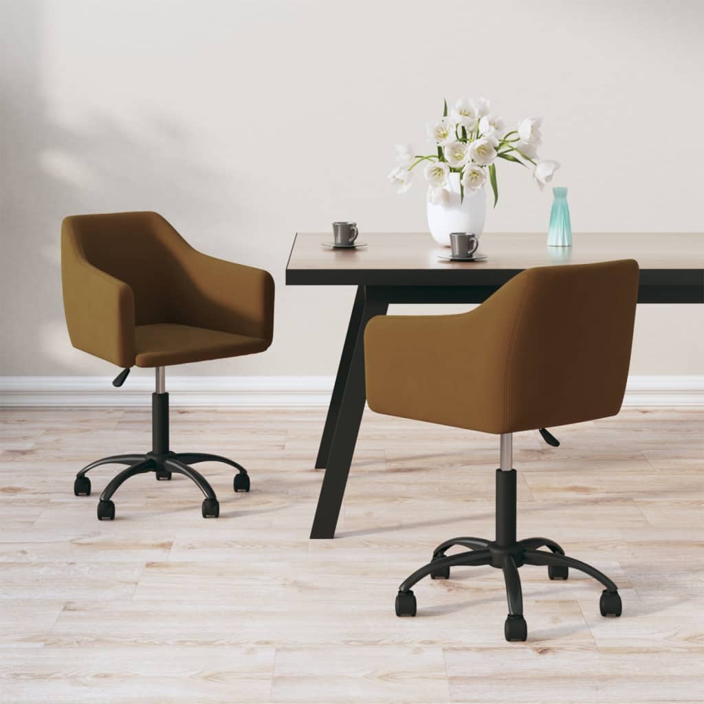 vidaXL Eetkamerstoelen draaibaar 2 st fluweel donkergrijs