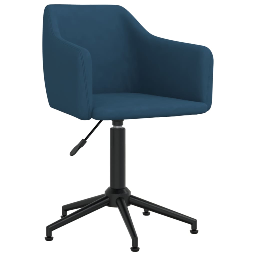 vidaXL Eetkamerstoel draaibaar fluweel blauw