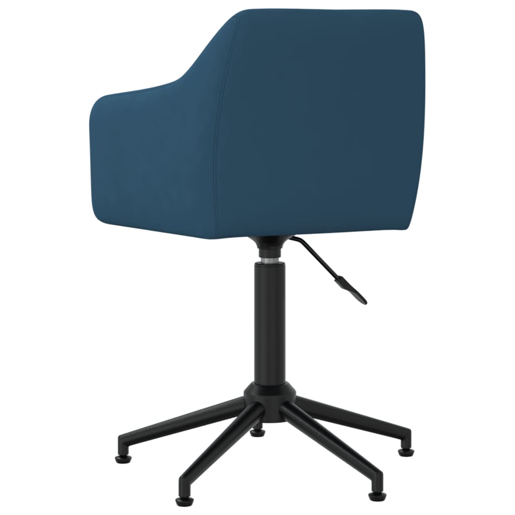 vidaXL Eetkamerstoel draaibaar fluweel blauw