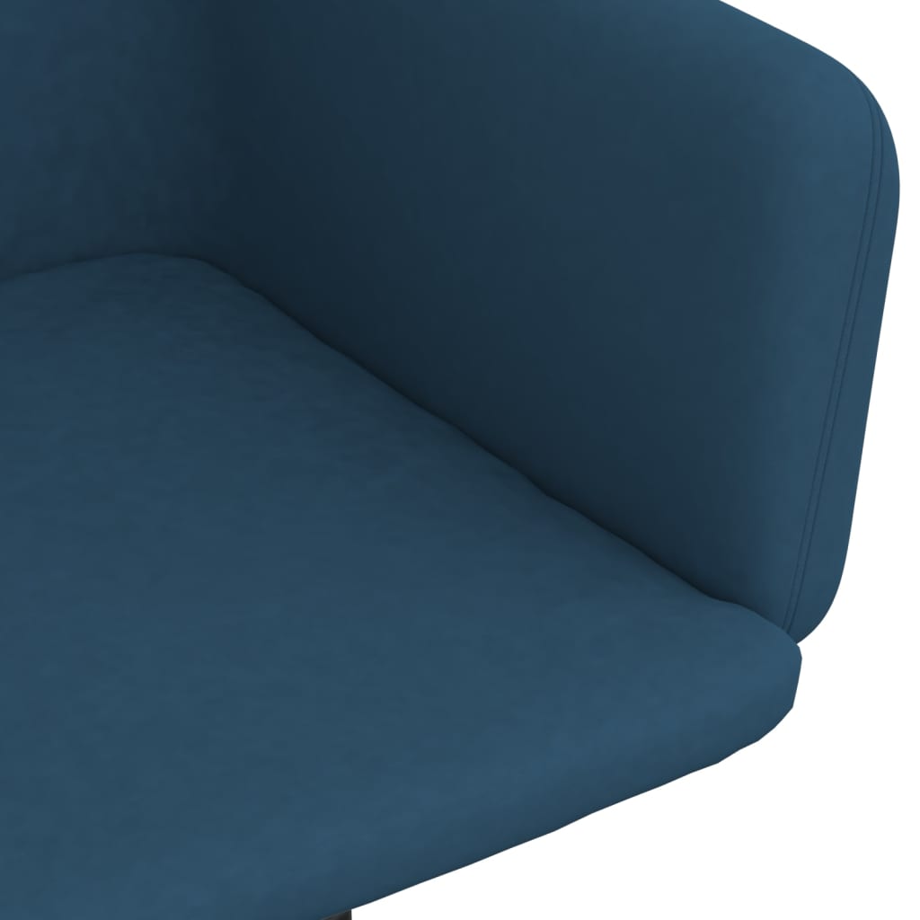vidaXL Eetkamerstoel draaibaar fluweel blauw