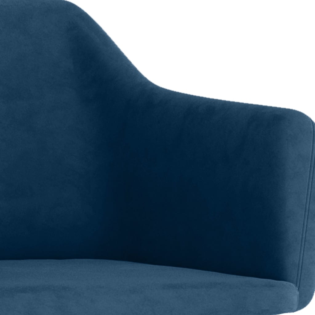 vidaXL Eetkamerstoel draaibaar fluweel blauw
