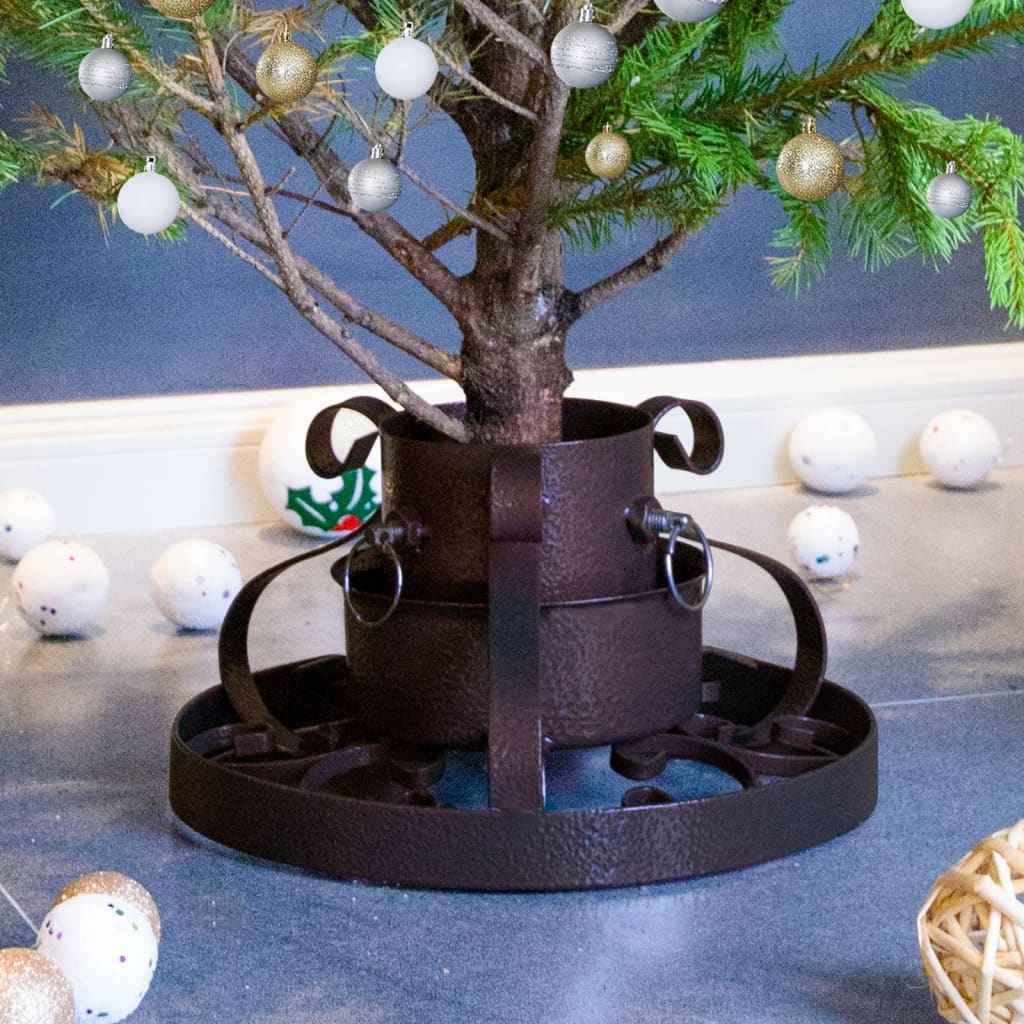 vidaXL Kerstboomstandaard in antieke stijl 29x29x15,5 cm koperkleurig