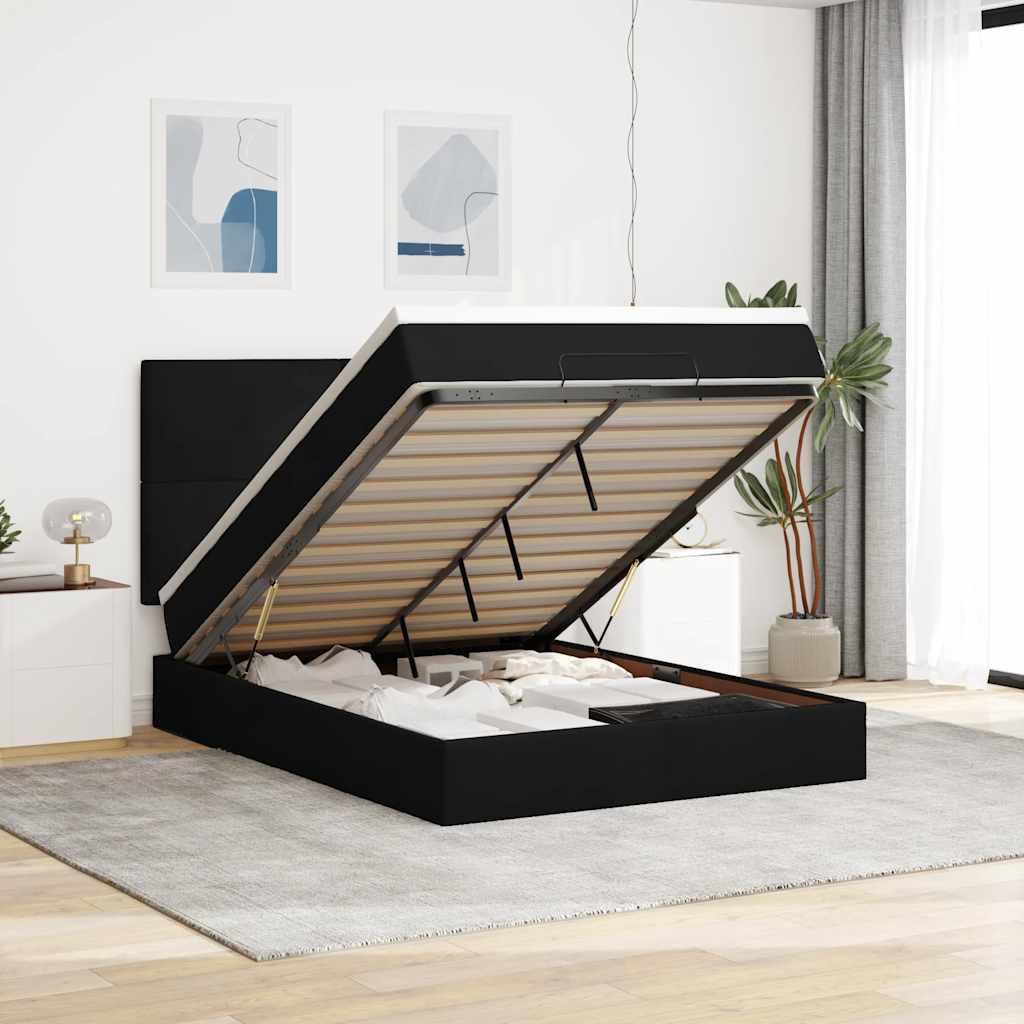 vidaXL Ottoman bed met matrassen 100x200cm fluweel roze