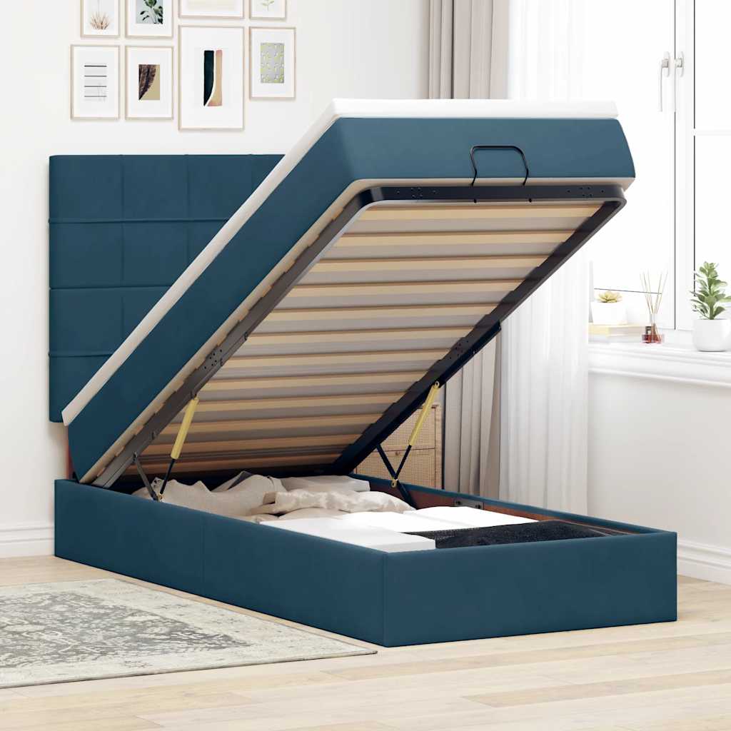 vidaXL Ottoman bed met matrassen 100x200cm fluweel roze