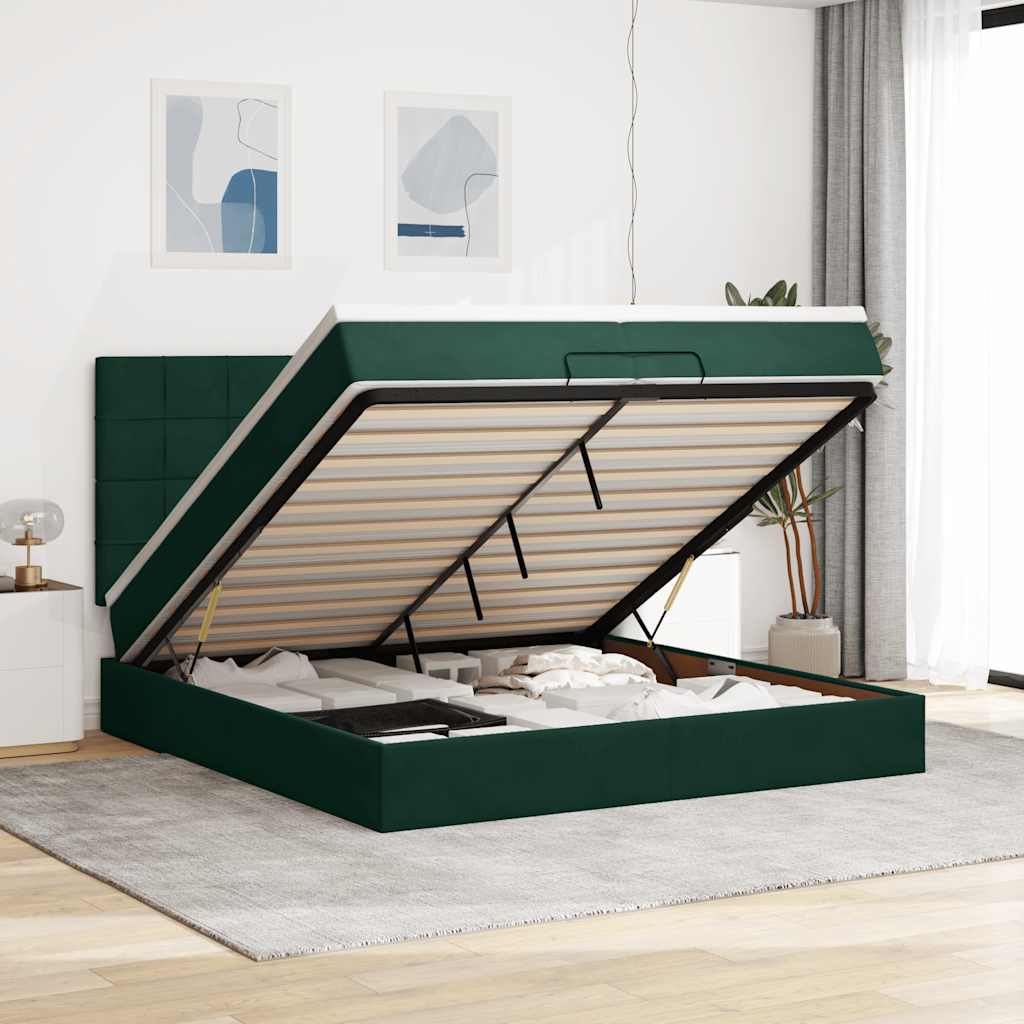 vidaXL Ottoman bed met matrassen 100x200cm fluweel roze