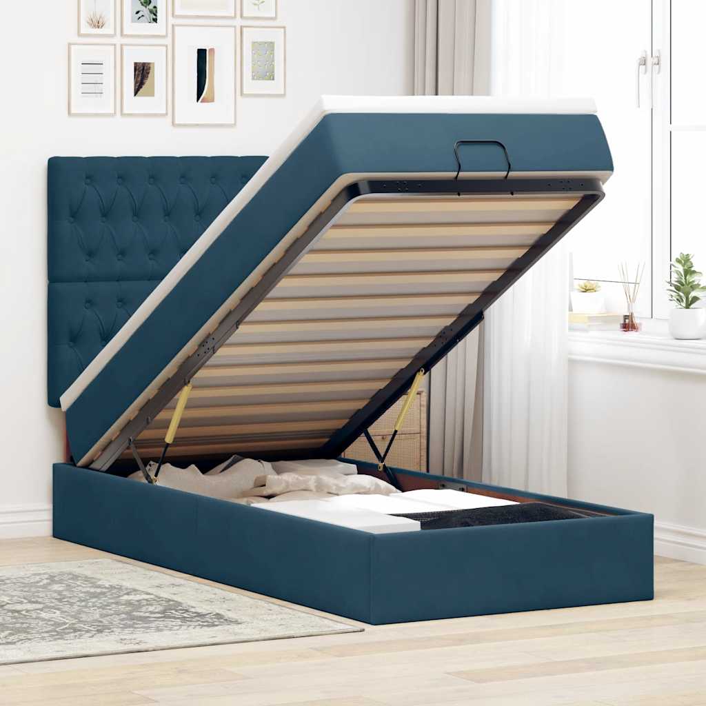 vidaXL Ottoman bed met matrassen 100x200cm fluweel roze