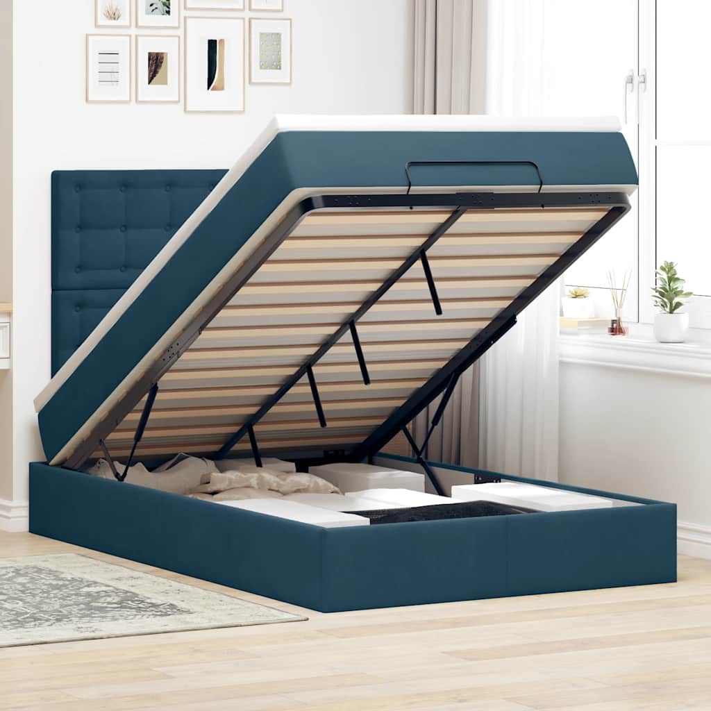 vidaXL Ottoman bed met matrassen 100x200cm fluweel roze