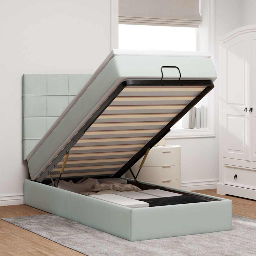 vidaXL Ottoman bed met matrassen en LED's 100x200cm fluweel zwart