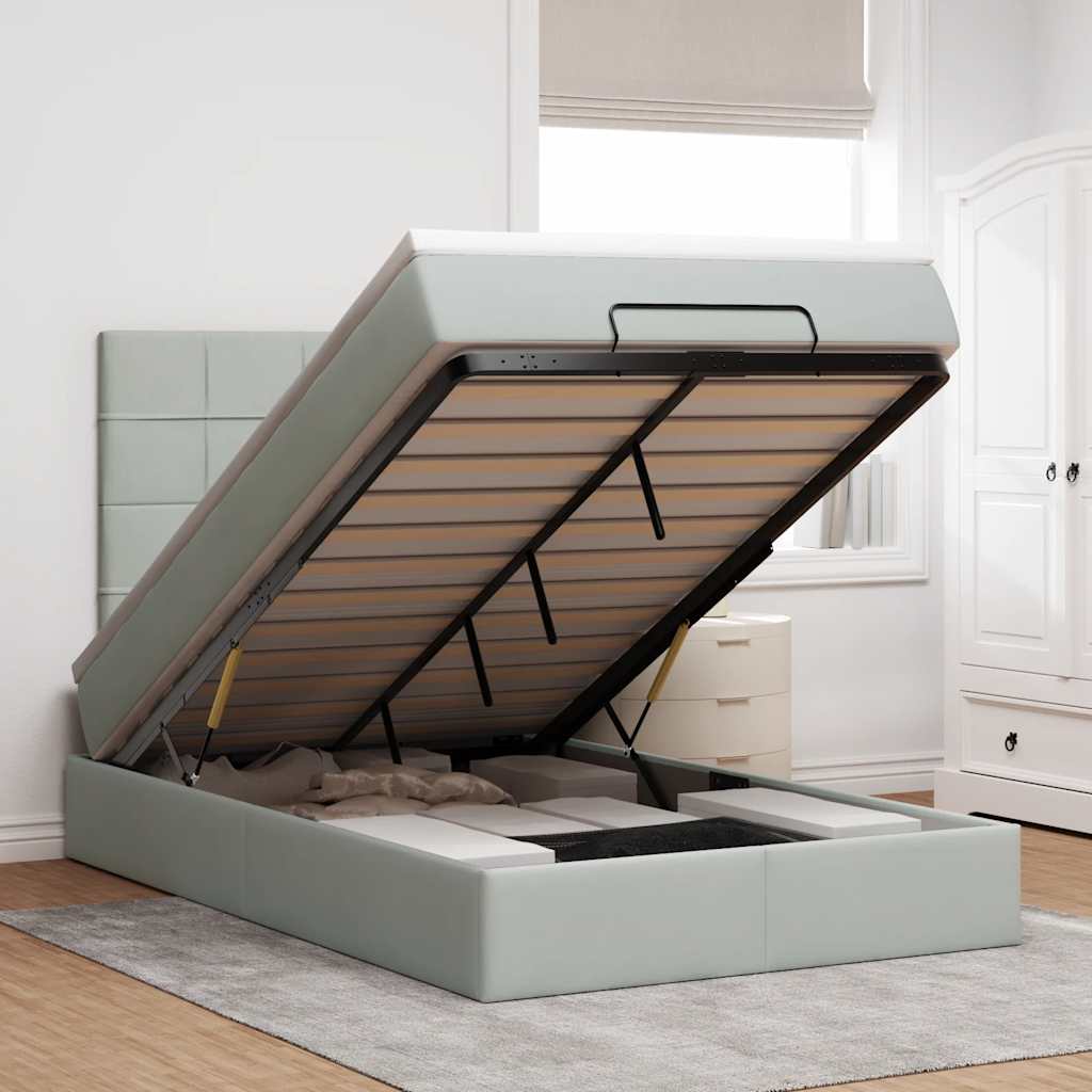 vidaXL Ottoman bed met matrassen en LED's 100x200cm fluweel zwart