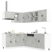 vidaXL 11-delige Keukenkastenset Porto bewerkt hout glanzend wit