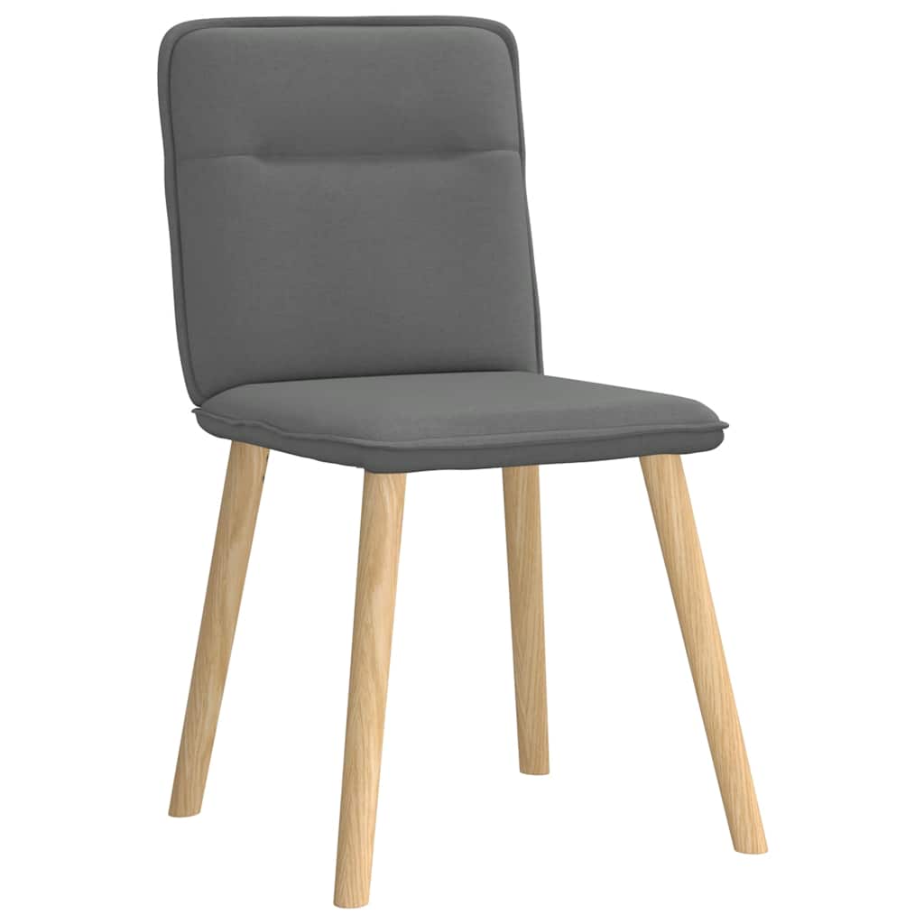 vidaXL Eetkamerstoelen 2 st stof donkergrijs - Aashly