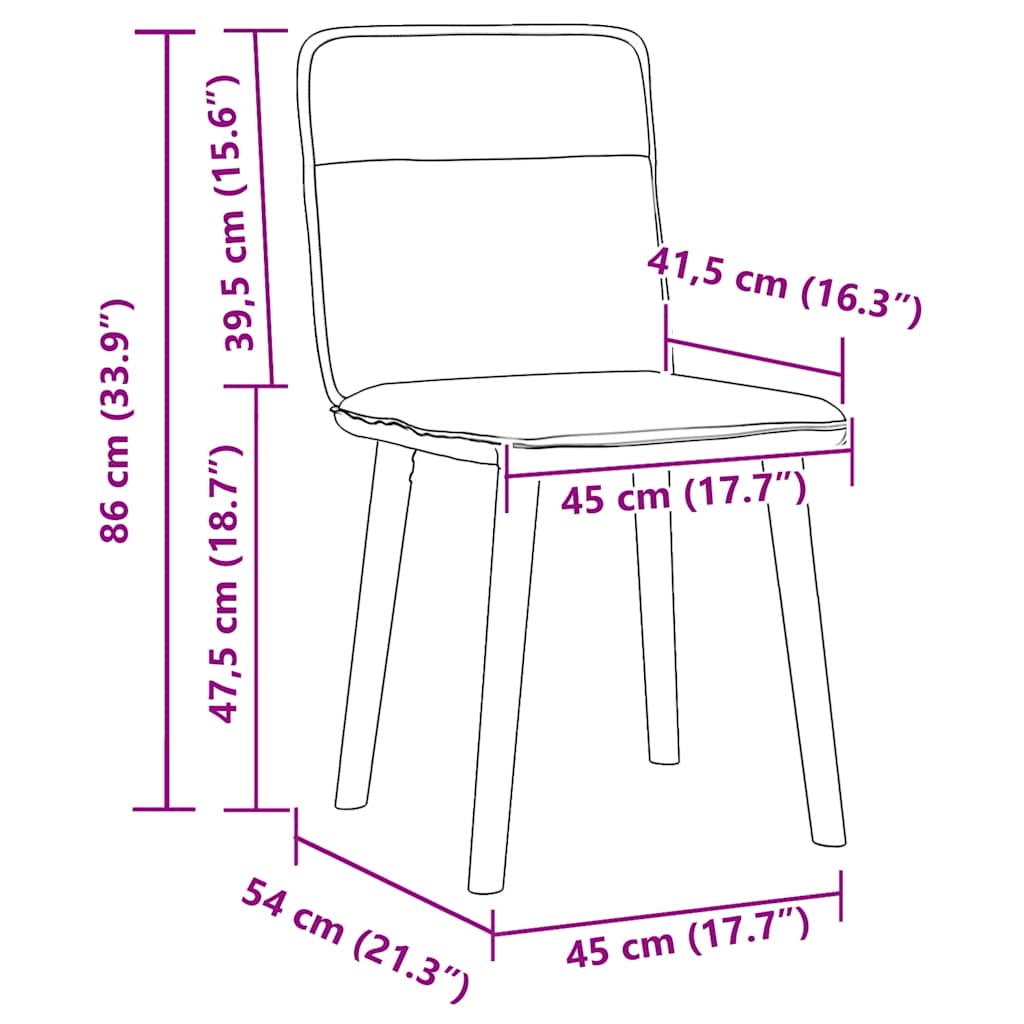 vidaXL Eetkamerstoelen 2 st stof donkergrijs - Aashly